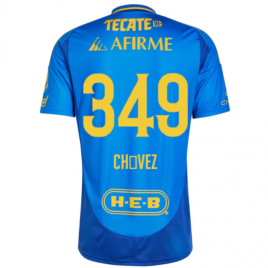 גברים כדורגל Jorge Chávez #349 כחול צהוב הרחק ג'רזי 2024/25