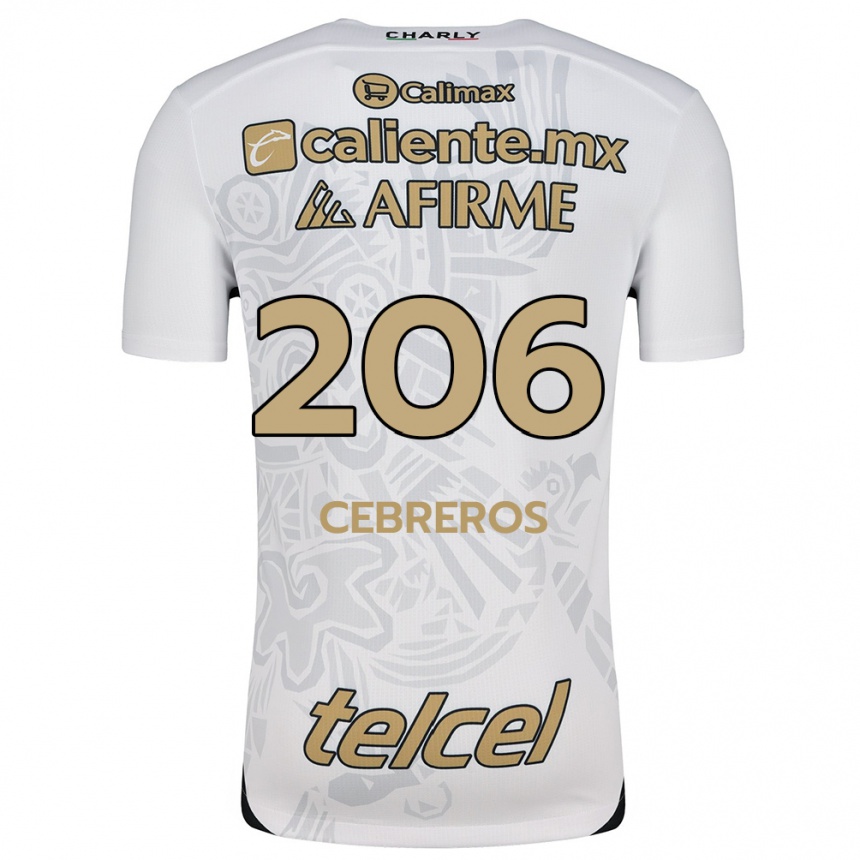 גברים כדורגל Luis Cebreros #206 לבן שחור הרחק ג'רזי 2024/25