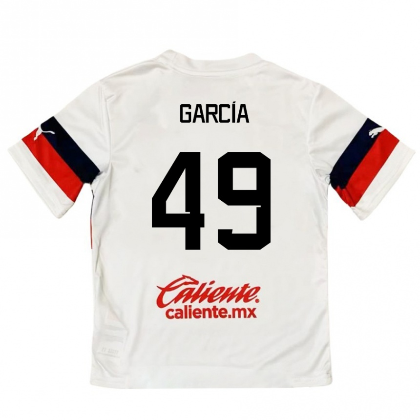 גברים כדורגל Gilberto García #49 לבן אדום הרחק ג'רזי 2024/25
