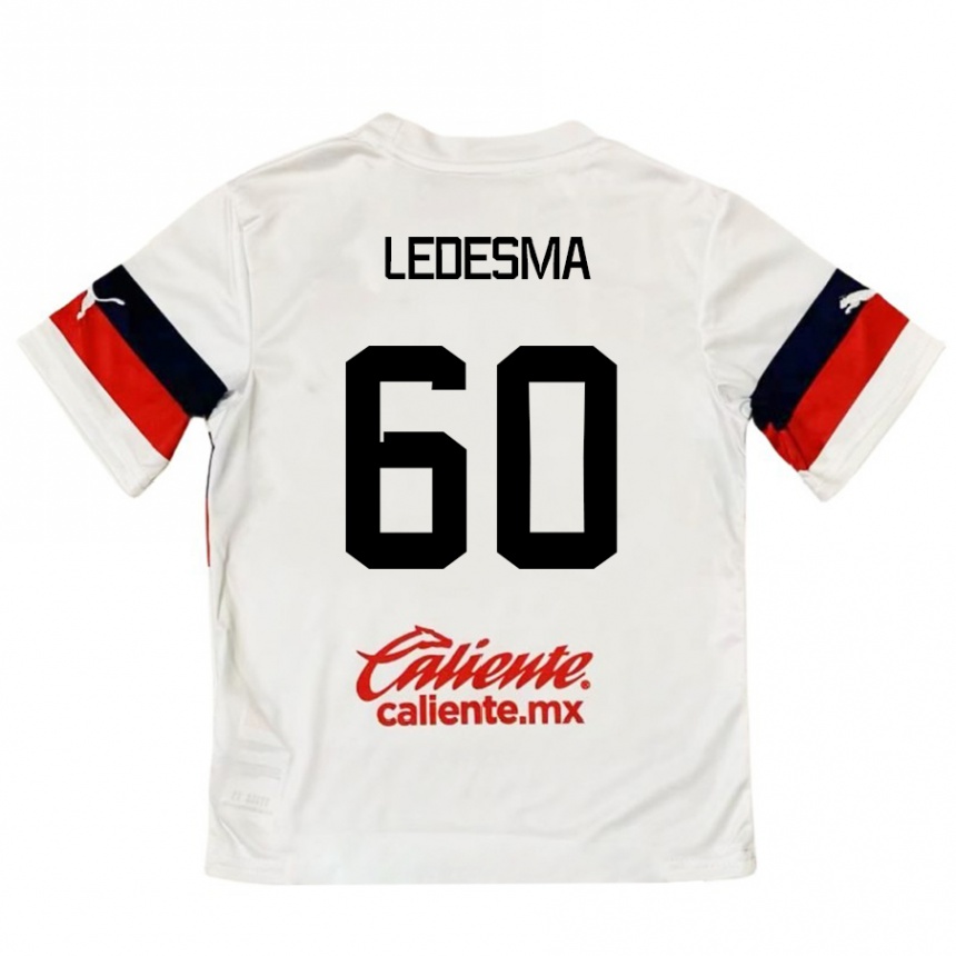 גברים כדורגל Luis Ledesma #60 לבן אדום הרחק ג'רזי 2024/25