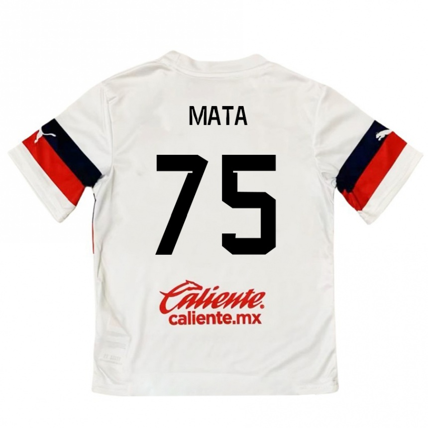 גברים כדורגל Hugo Mata #75 לבן אדום הרחק ג'רזי 2024/25