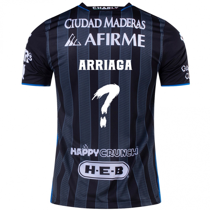 גברים כדורגל Johan Arriaga #0 לבן שחור הרחק ג'רזי 2024/25