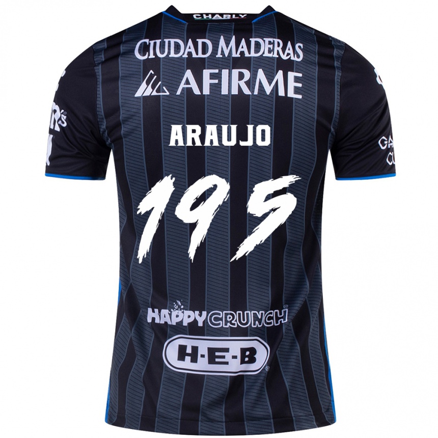 גברים כדורגל Diego Araujo #195 לבן שחור הרחק ג'רזי 2024/25