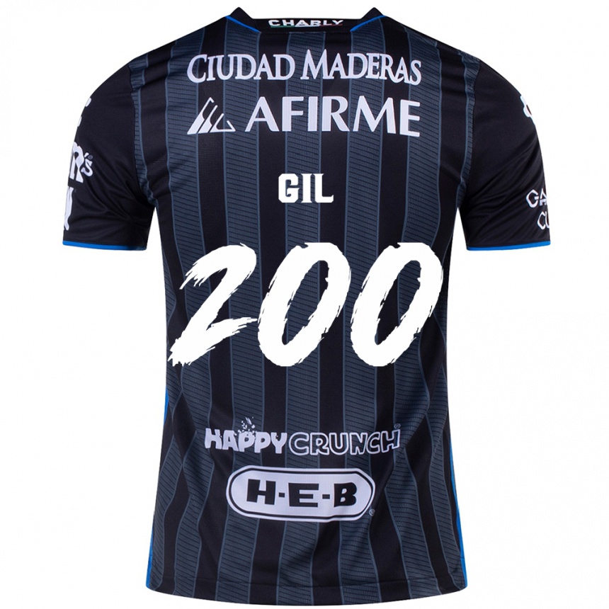 גברים כדורגל Gerardo Gil #200 לבן שחור הרחק ג'רזי 2024/25