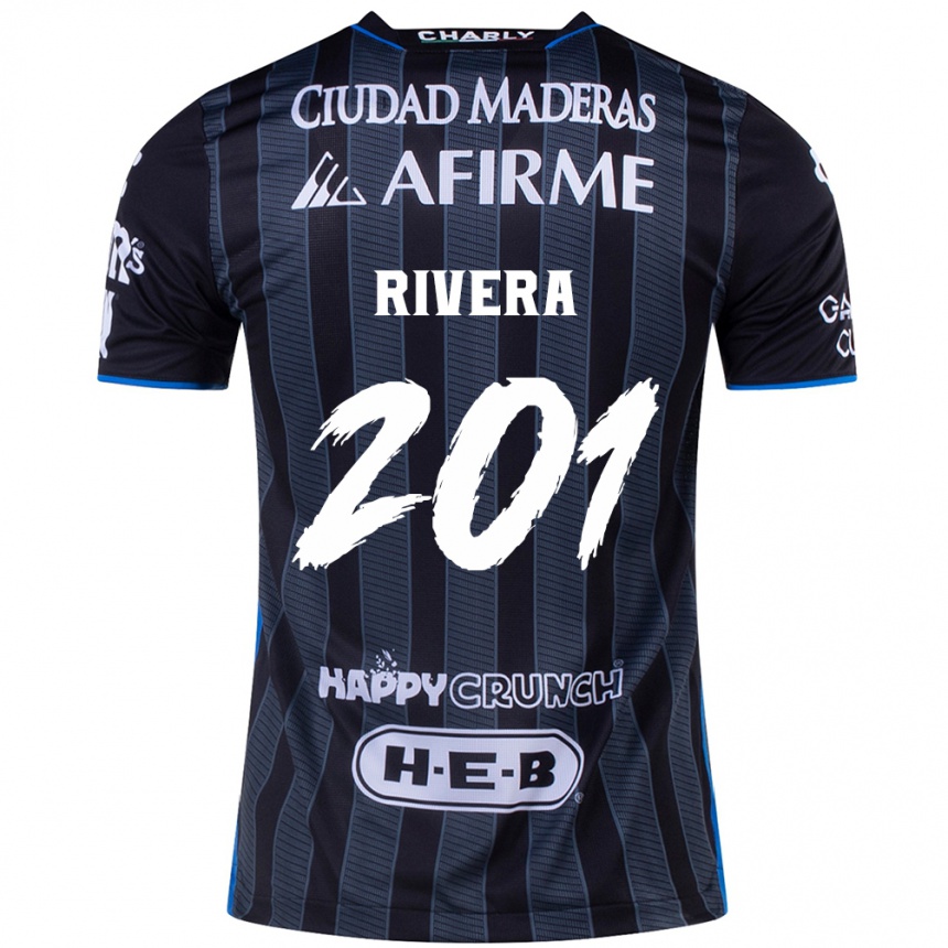 גברים כדורגל Christian Rivera #201 לבן שחור הרחק ג'רזי 2024/25
