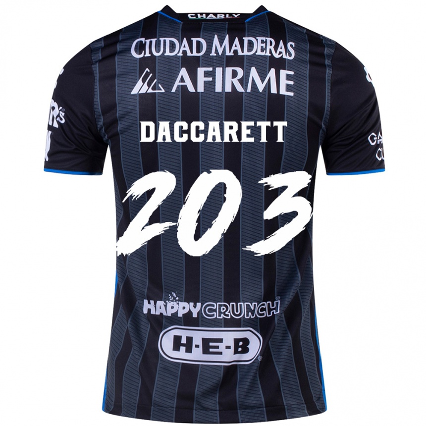 גברים כדורגל Juan Daccarett #203 לבן שחור הרחק ג'רזי 2024/25