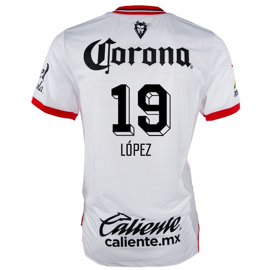 גברים כדורגל Iván López #19 לבן אדום הרחק ג'רזי 2024/25