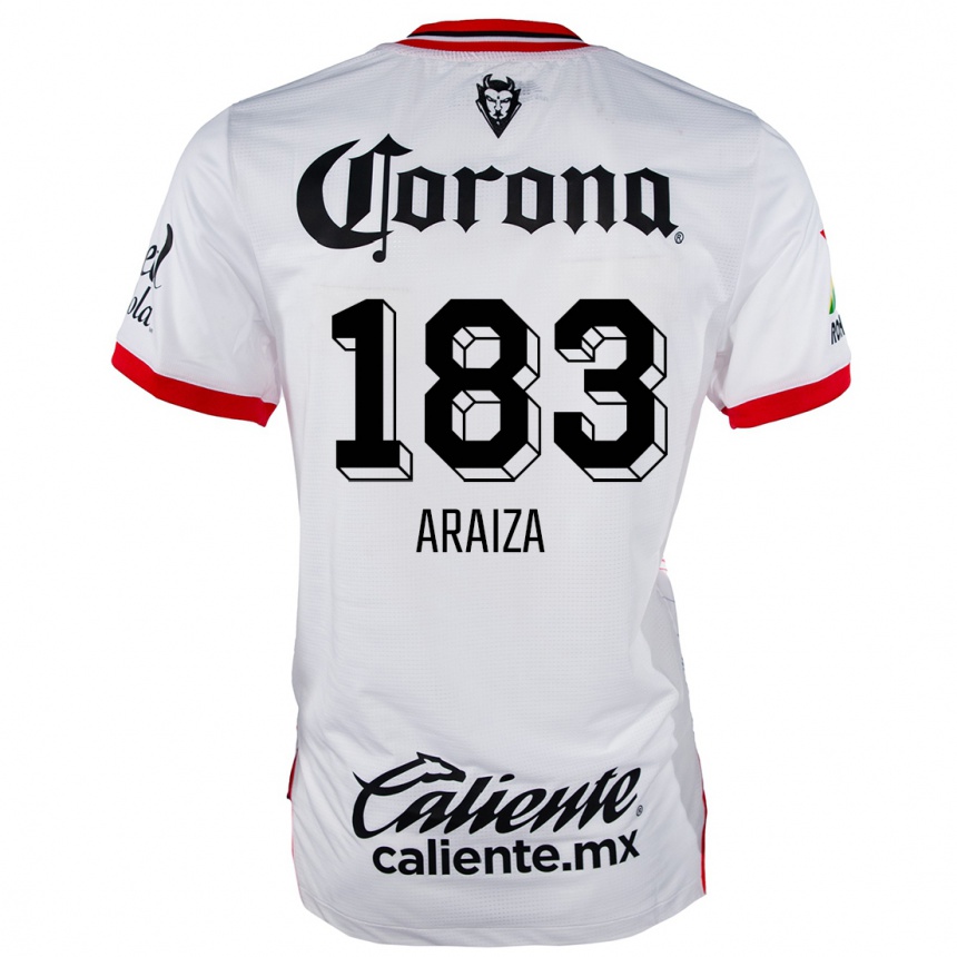 גברים כדורגל Daniel Araiza #183 לבן אדום הרחק ג'רזי 2024/25