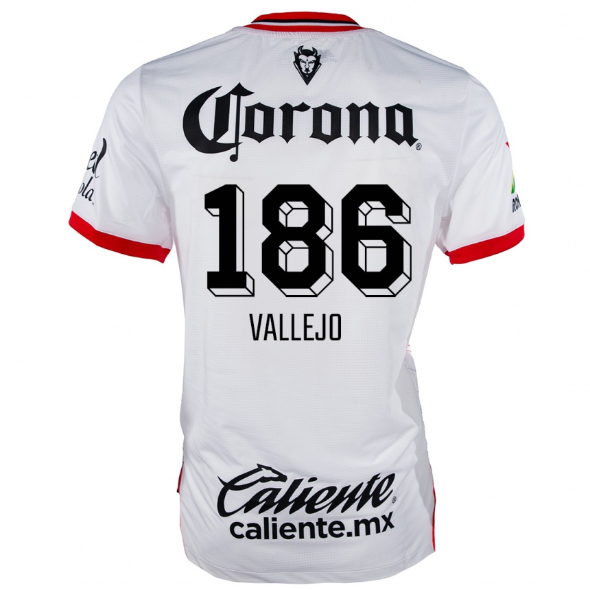 גברים כדורגל Saúl Vallejo #186 לבן אדום הרחק ג'רזי 2024/25