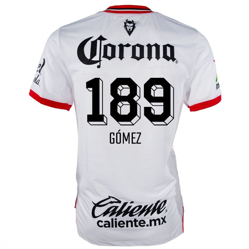 גברים כדורגל Enrique Gómez #189 לבן אדום הרחק ג'רזי 2024/25