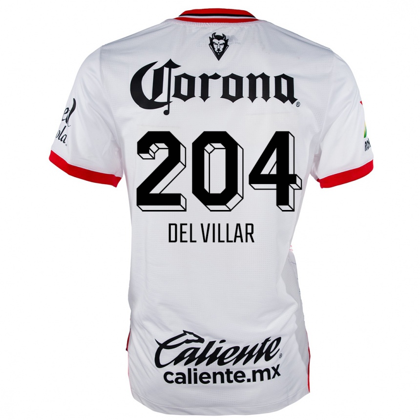 גברים כדורגל Everardo Del Villar #204 לבן אדום הרחק ג'רזי 2024/25