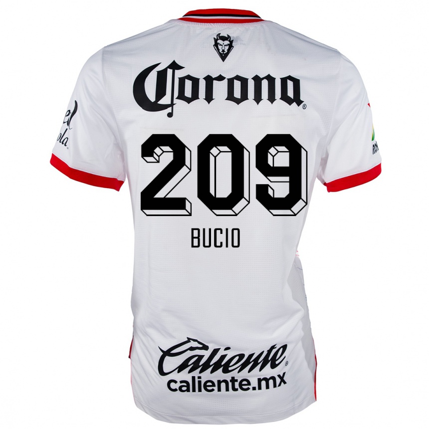 גברים כדורגל Sebastián Bucio #209 לבן אדום הרחק ג'רזי 2024/25