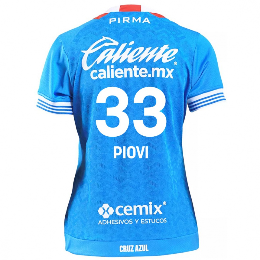 נשים כדורגל Gonzalo Piovi #33 שמים כחולים ג'רזי ביתית 2024/25