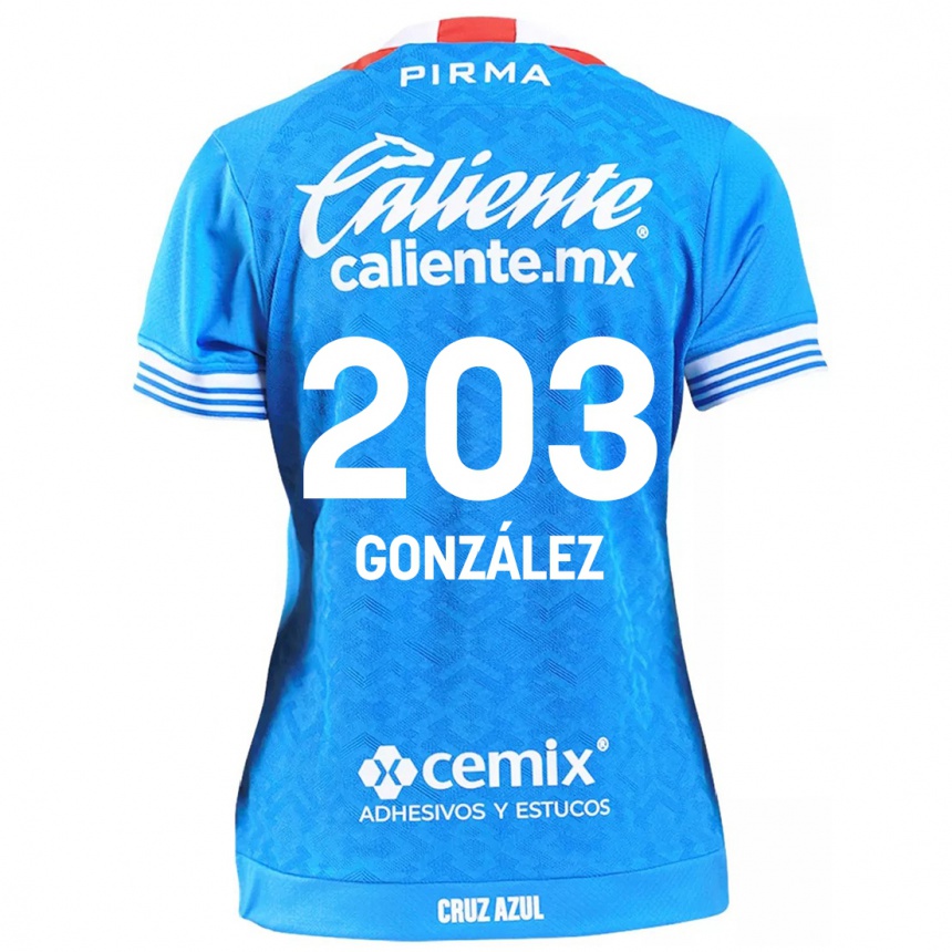 נשים כדורגל Rogelio González #203 שמים כחולים ג'רזי ביתית 2024/25