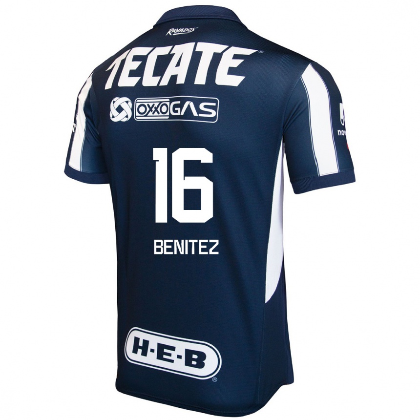 נשים כדורגל Xanic Benitez #16 כחול אדום לבן ג'רזי ביתית 2024/25