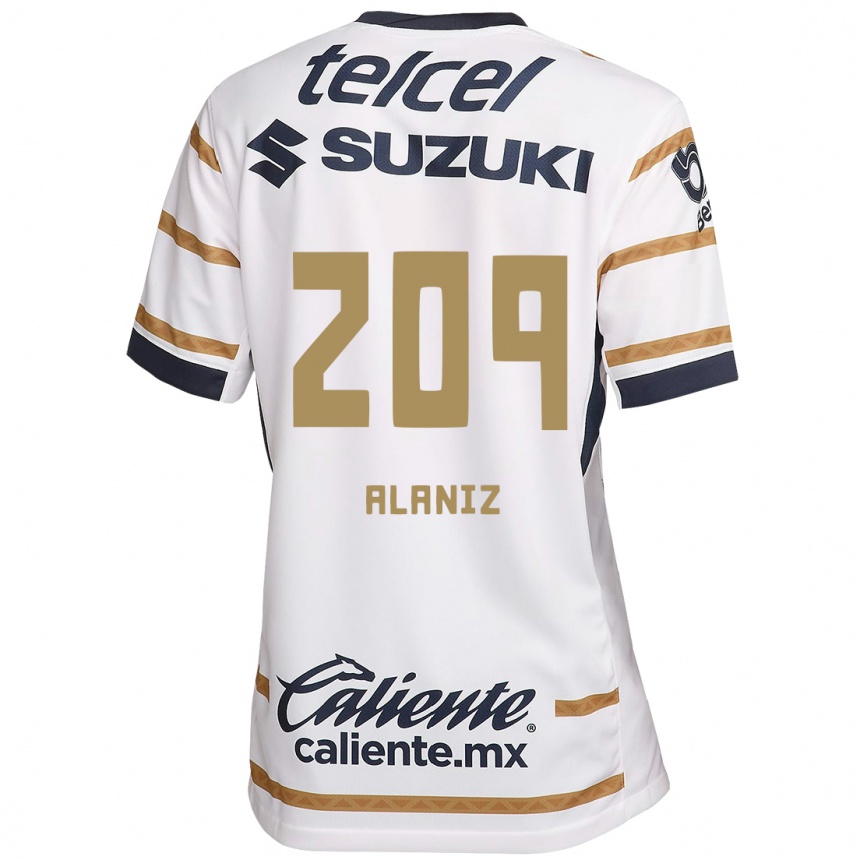 נשים כדורגל Jorge Alaniz #209 אובסידיאן לבן ג'רזי ביתית 2024/25