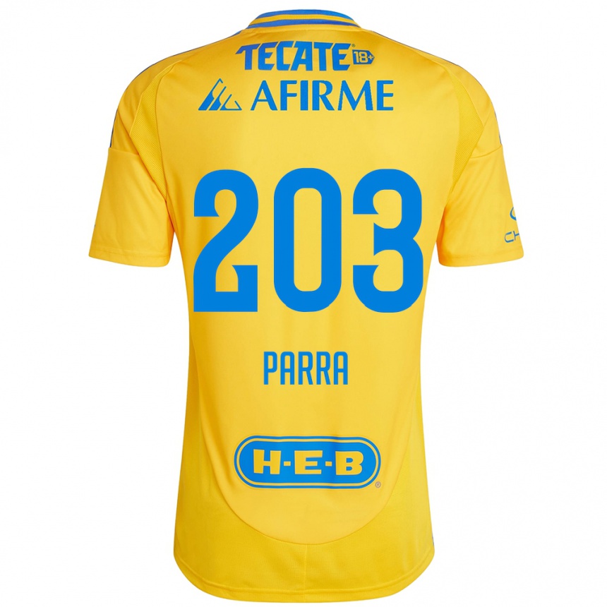 נשים כדורגל Bernardo Parra #203 זהב צהוב ג'רזי ביתית 2024/25