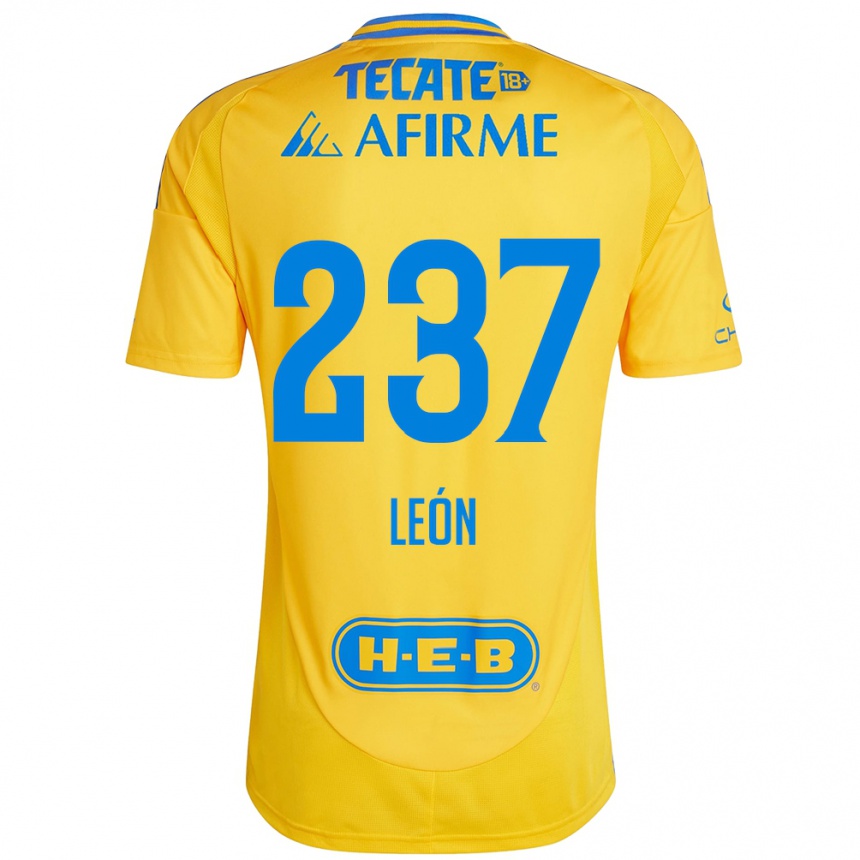 נשים כדורגל Gabriel León #237 זהב צהוב ג'רזי ביתית 2024/25