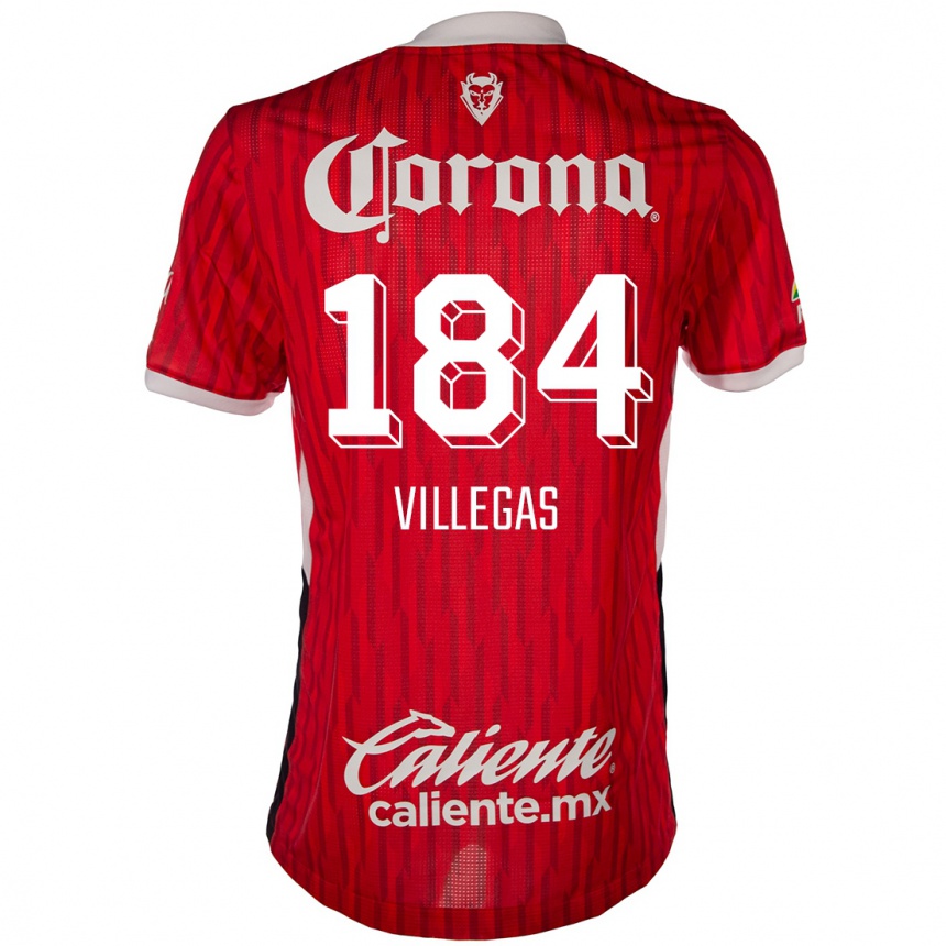 נשים כדורגל Abraham Villegas #184 אדום לבן ג'רזי ביתית 2024/25