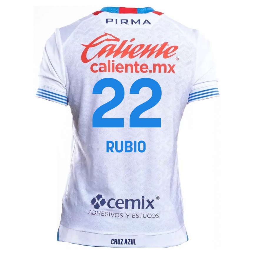 נשים כדורגל Raymundo Rubio #22 לבן אדוםלבן כחול הרחק ג'רזי 2024/25