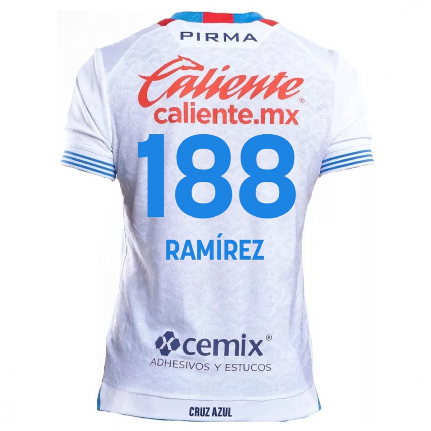 נשים כדורגל Diego Ramírez #188 לבן אדוםלבן כחול הרחק ג'רזי 2024/25