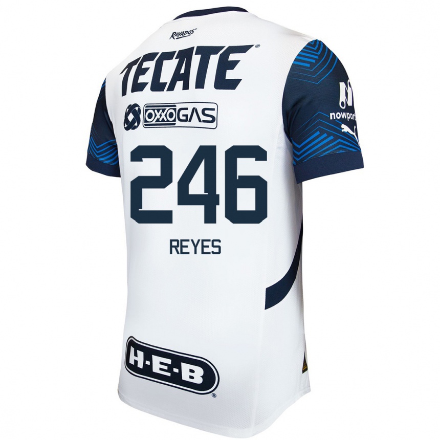 נשים כדורגל Cristian Reyes #246 לבן אדוםלבן כחול הרחק ג'רזי 2024/25
