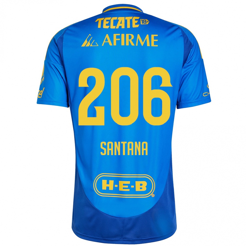 נשים כדורגל Joel Santana #206 כחול צהוב הרחק ג'רזי 2024/25