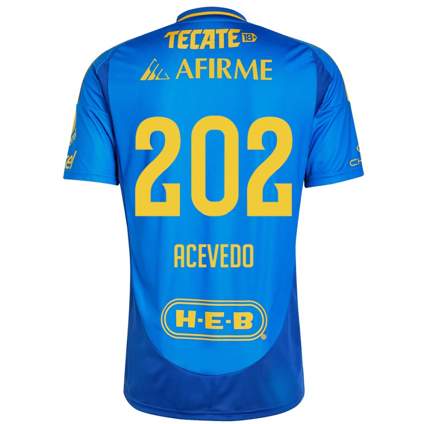 נשים כדורגל José Acevedo #202 כחול צהוב הרחק ג'רזי 2024/25