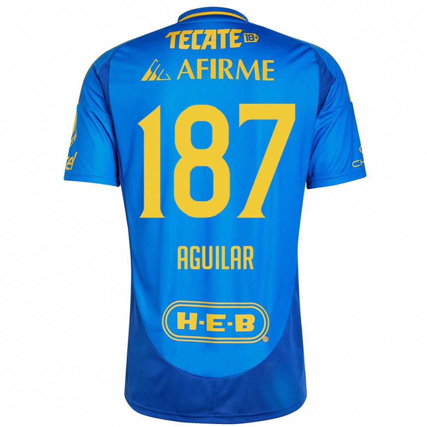 נשים כדורגל Manuel Aguilar #187 כחול צהוב הרחק ג'רזי 2024/25