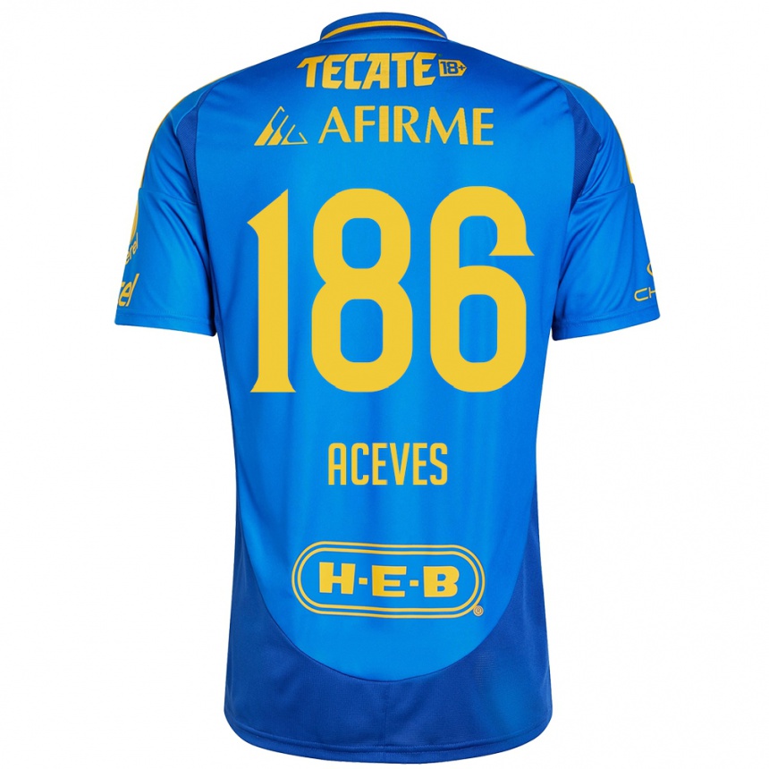 נשים כדורגל Israel Aceves #186 כחול צהוב הרחק ג'רזי 2024/25