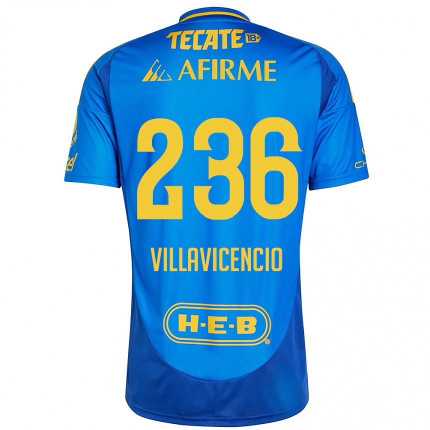 נשים כדורגל Edgar Villavicencio #236 כחול צהוב הרחק ג'רזי 2024/25