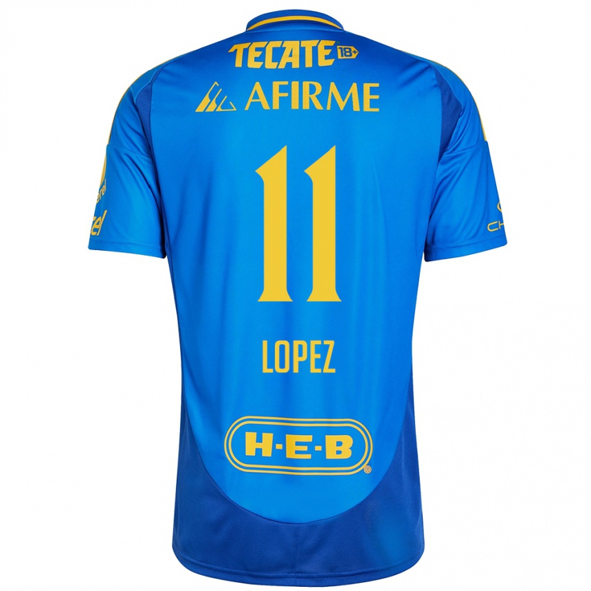 נשים כדורגל Nicolas Lopez #11 כחול צהוב הרחק ג'רזי 2024/25