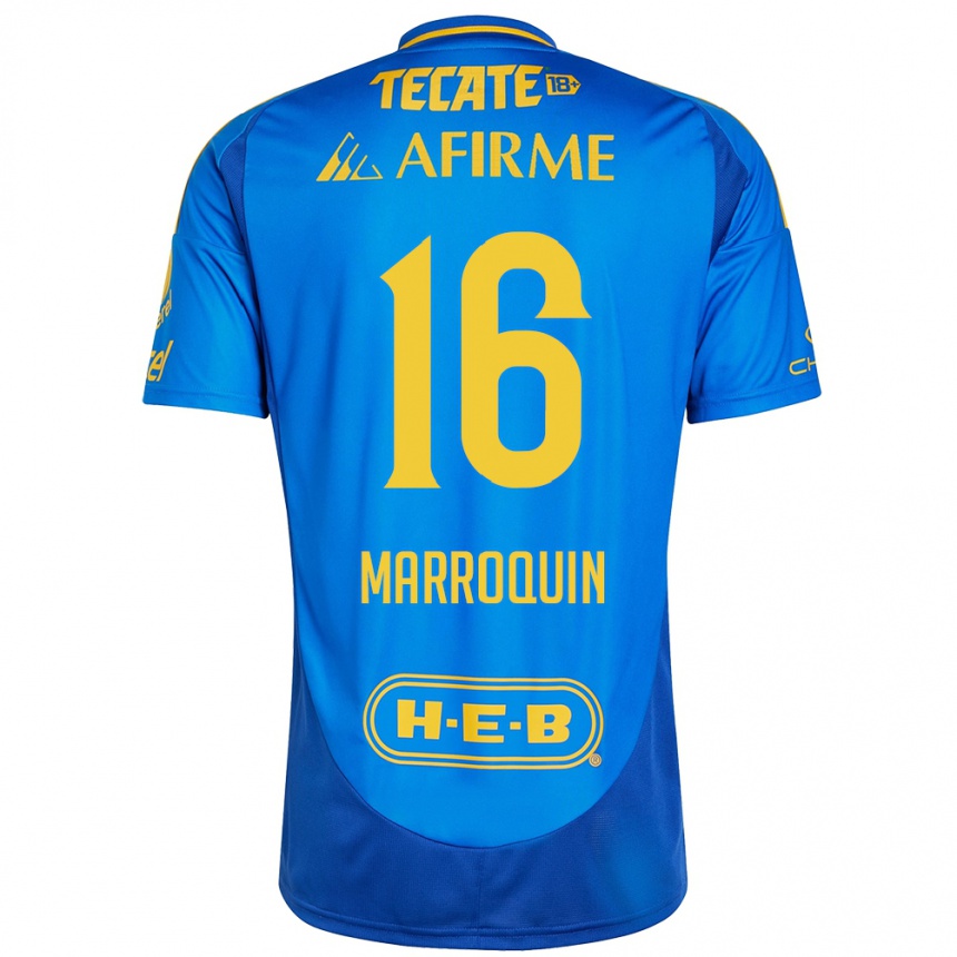 נשים כדורגל Ammanda Marroquin #16 כחול צהוב הרחק ג'רזי 2024/25