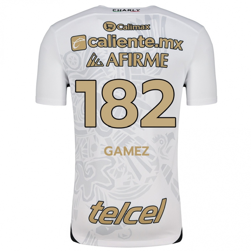 נשים כדורגל Mark Gamez #182 לבן שחור הרחק ג'רזי 2024/25