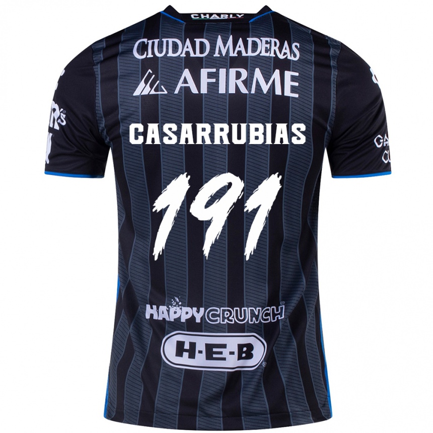 נשים כדורגל Aaron Casarrubias #191 לבן שחור הרחק ג'רזי 2024/25