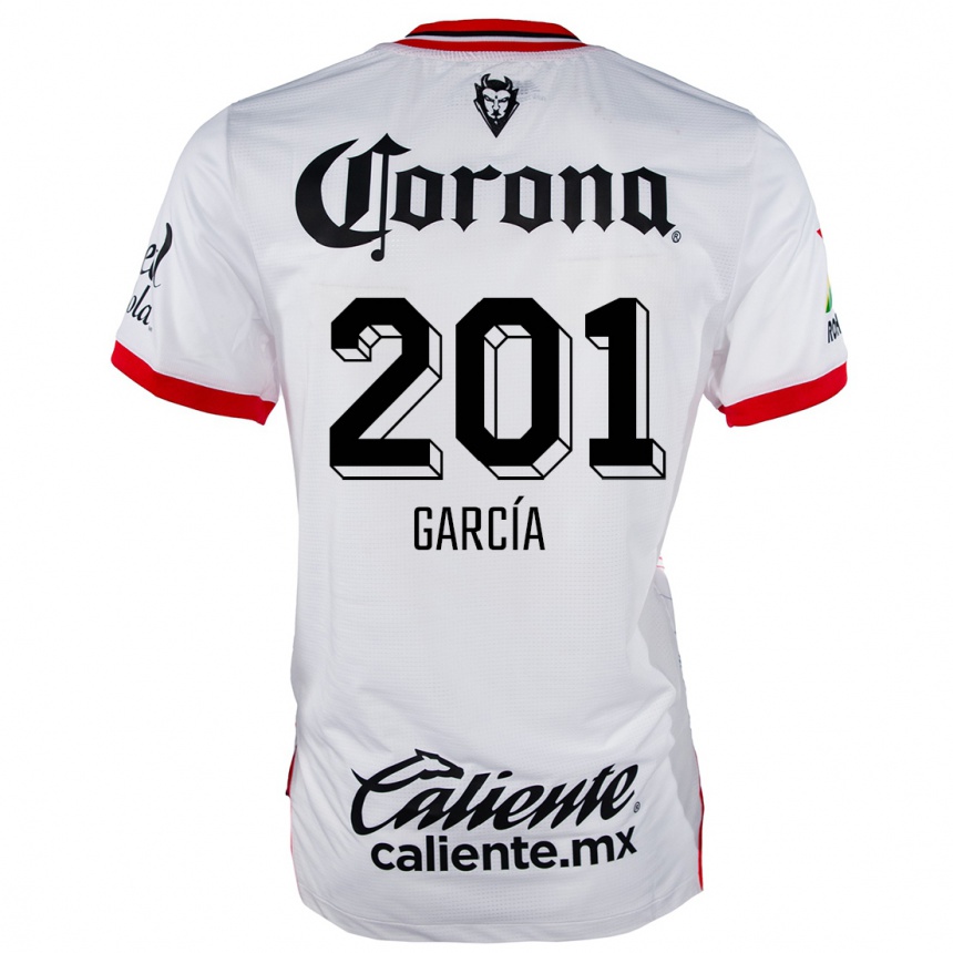 נשים כדורגל Eros García #201 לבן אדום הרחק ג'רזי 2024/25