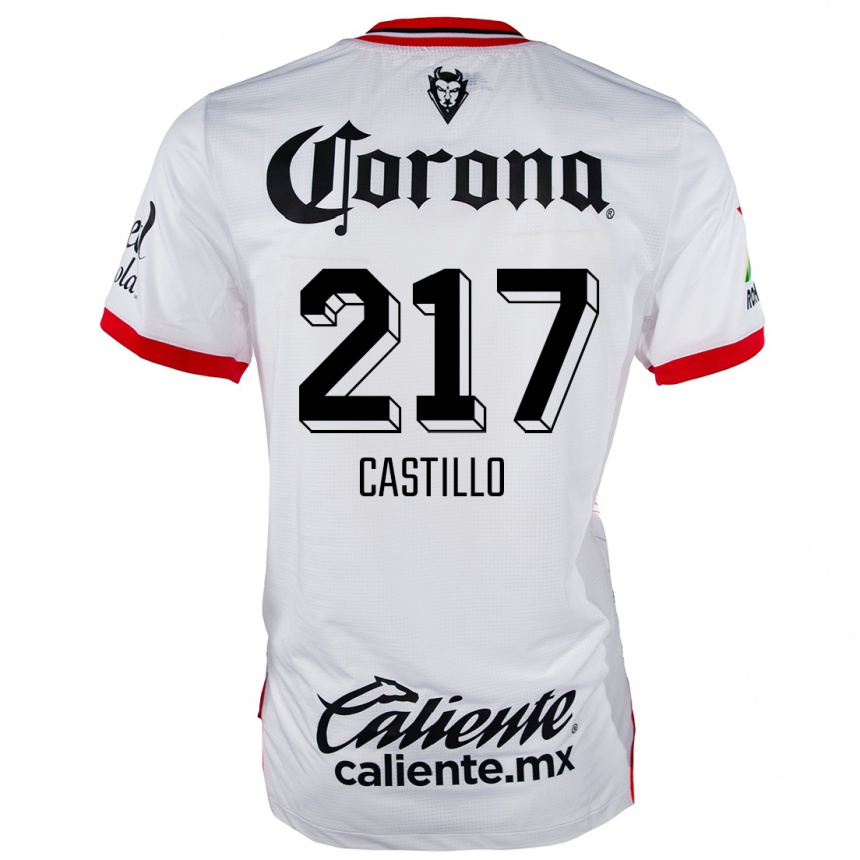 נשים כדורגל Klever Castillo #217 לבן אדום הרחק ג'רזי 2024/25
