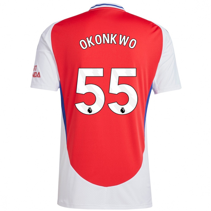 ילדים כדורגל Brian Okonkwo #55 אדום לבן ג'רזי ביתית 2024/25