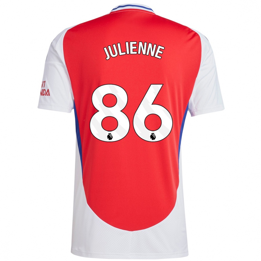 ילדים כדורגל Theo Julienne #86 אדום לבן ג'רזי ביתית 2024/25
