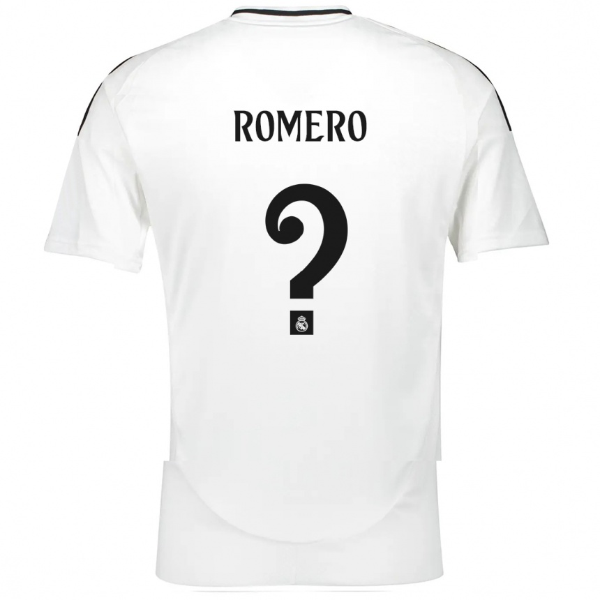 ילדים כדורגל Manu Romero #0 לָבָן ג'רזי ביתית 2024/25