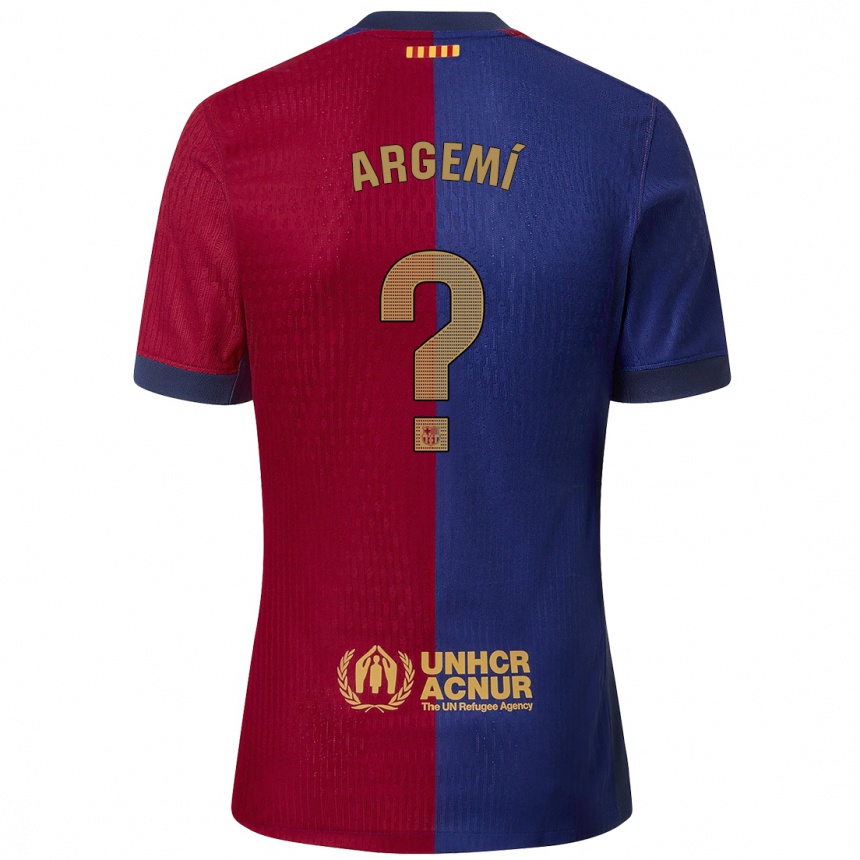 ילדים כדורגל Adam Argemí #0 כחול אדום ג'רזי ביתית 2024/25