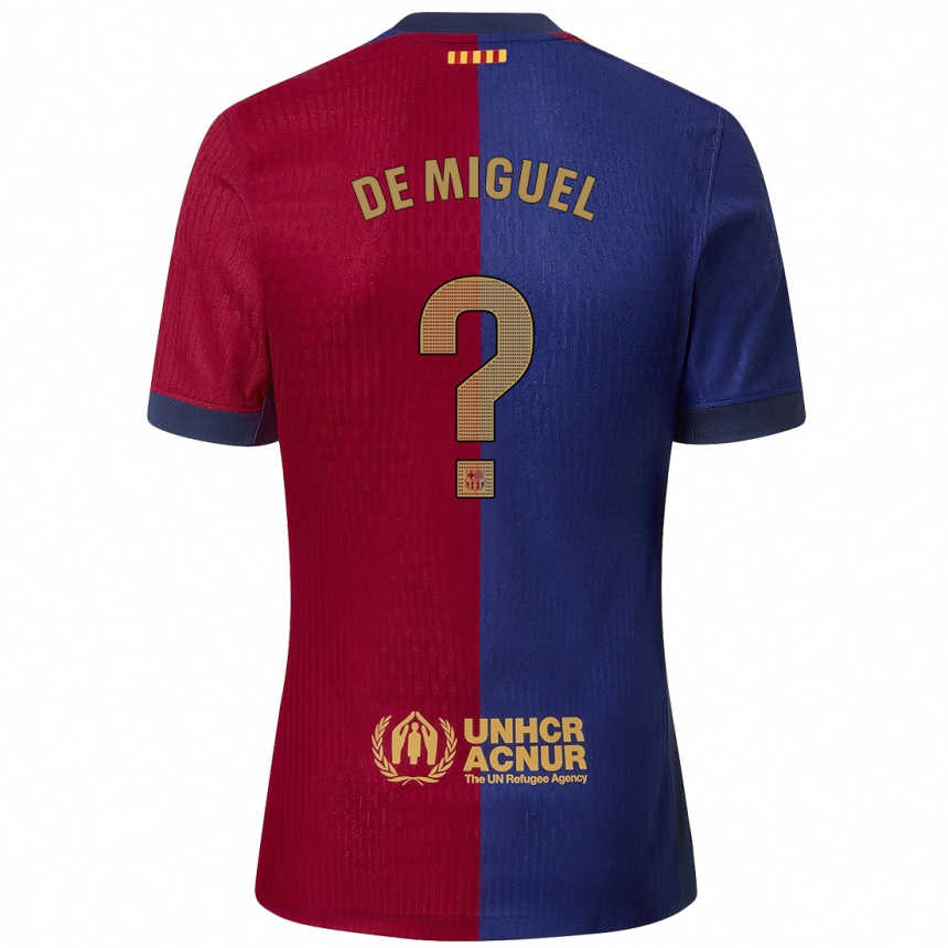 ילדים כדורגל Carlos De Miguel #0 כחול אדום ג'רזי ביתית 2024/25