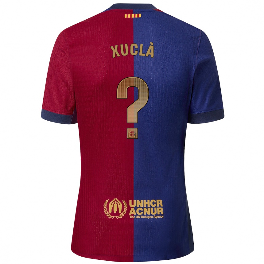 ילדים כדורגל Guiu Xuclà #0 כחול אדום ג'רזי ביתית 2024/25