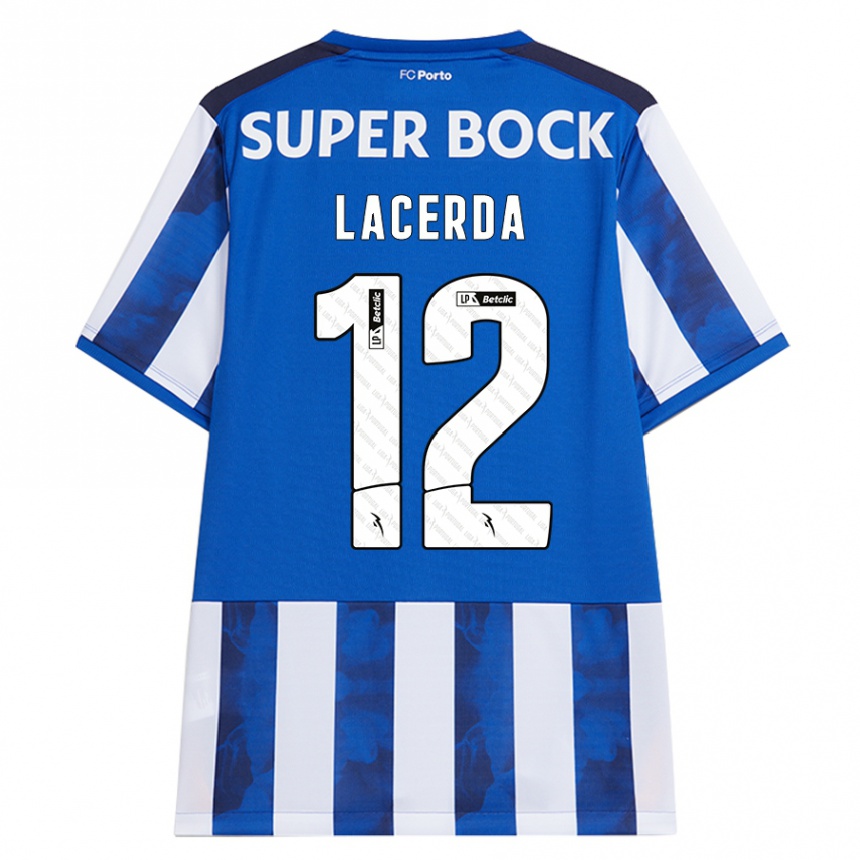 ילדים כדורגל Lacerda #12 כחול לבן ג'רזי ביתית 2024/25