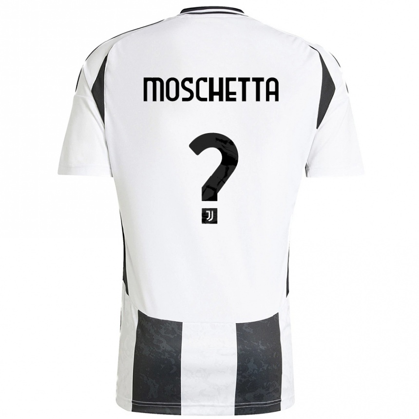 ילדים כדורגל Lorenzo Moschetta #0 לבן שחור ג'רזי ביתית 2024/25