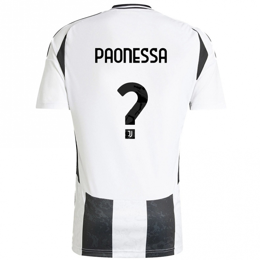 ילדים כדורגל Riccardo Paonessa #0 לבן שחור ג'רזי ביתית 2024/25