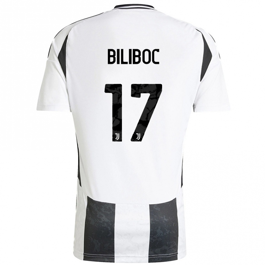 ילדים כדורגל Lorenzo Biliboc #17 לבן שחור ג'רזי ביתית 2024/25