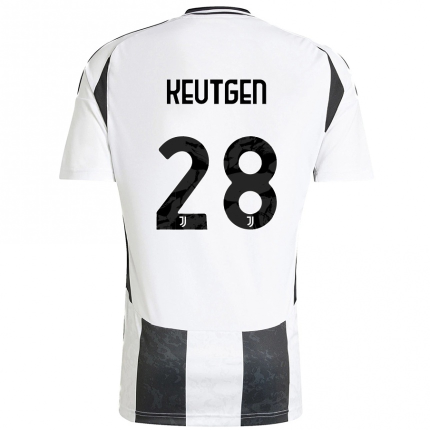 ילדים כדורגל Enzo Keutgen #28 לבן שחור ג'רזי ביתית 2024/25