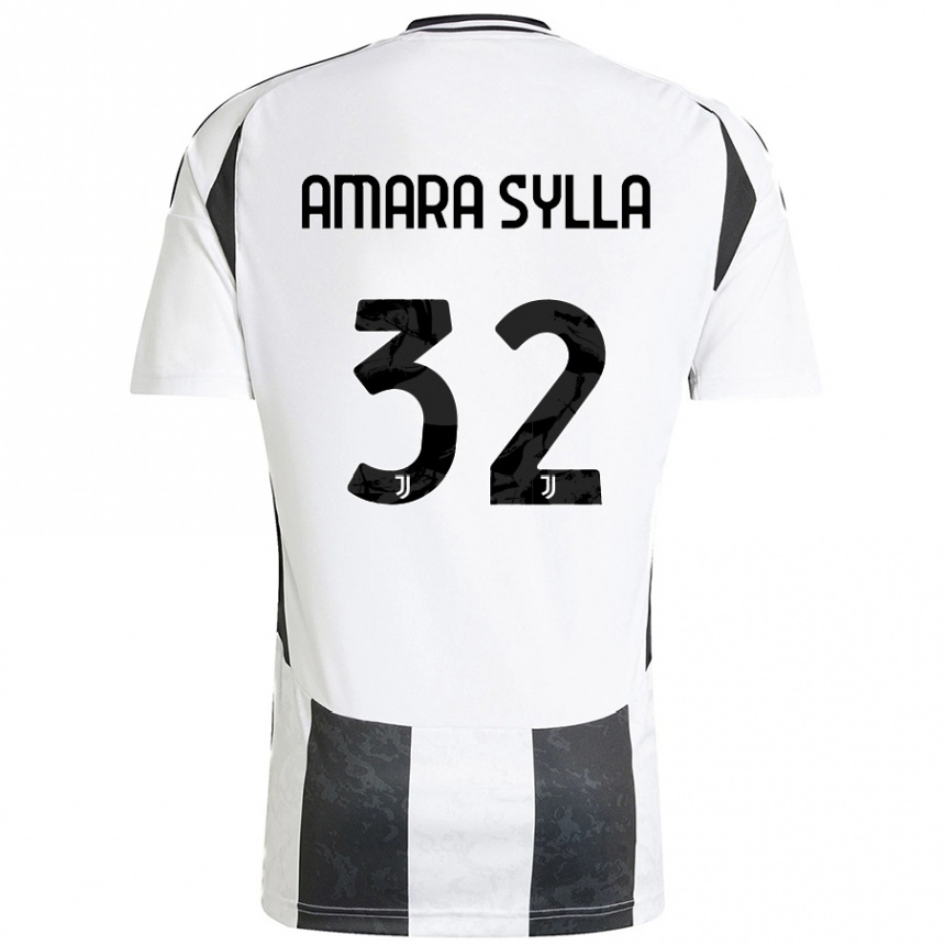 ילדים כדורגל Idris Amara Sylla #32 לבן שחור ג'רזי ביתית 2024/25