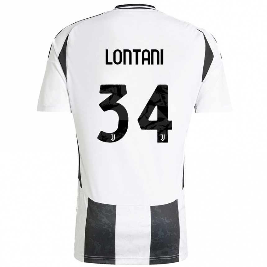 ילדים כדורגל Matteo Lontani #34 לבן שחור ג'רזי ביתית 2024/25